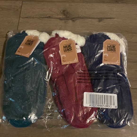 Muk Luks Accessories New In Package Set Of Three Muk Luks Slipper Socks With Grips Poshmark